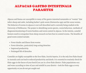 ELIMINA LOS PARASITOS INTESTINALES DE Alpaca Llama camellos - Anti-parasitos Anti-gusanos estomacales - Made in USA