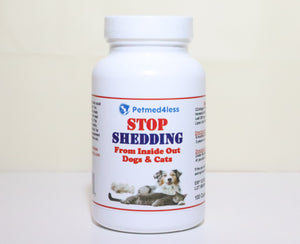 STOP HAIR SHEDDING FOR DOGS AND CATS NATURALLY - PREVENT HAIR SHEDDING ON PETS - MADE IN USA