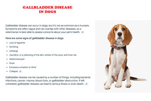 GALLBLADDER STONES FOR PETS - GALLSTONES