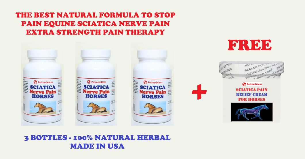 STOP SCIATICA NERVE PAIN FOR HORSES (EQUINE) - GET RID OF SCIATICA PAIN IN HORSES - MADE IN USA